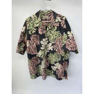 Cooke Street Honolulu Mens 2XL Hawaiian Shirt Monstera Hibiscus Floral‎ Cotton